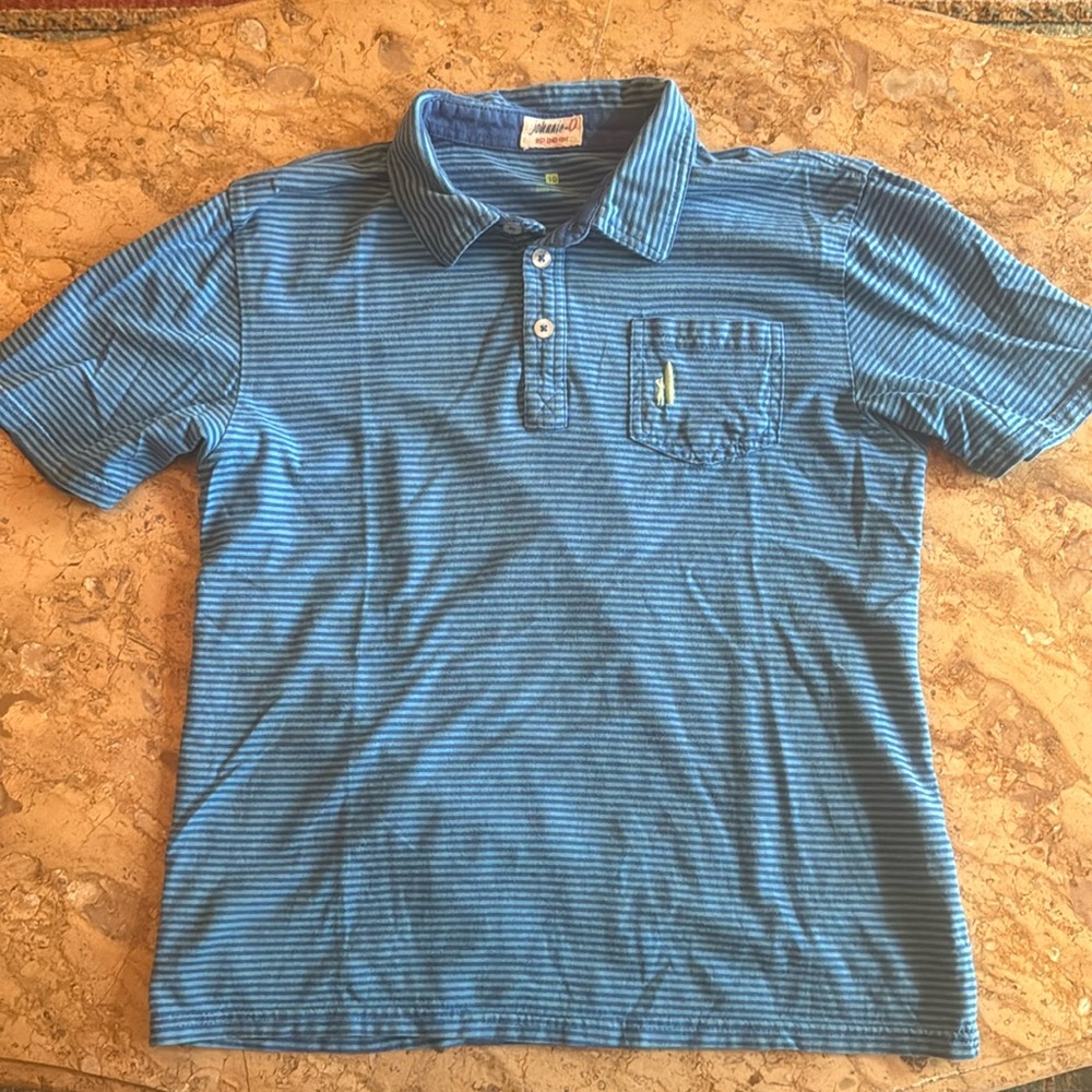 johnnie-O Polo Blue Striped 10
